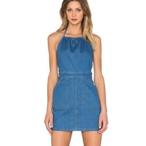 MINKPINK lucky you Halter Denim Dress